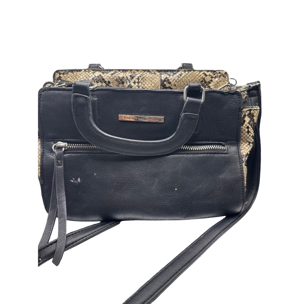 Kenneth Cole Reaction Black & Tan‎ Snakeskin Satchel Bag